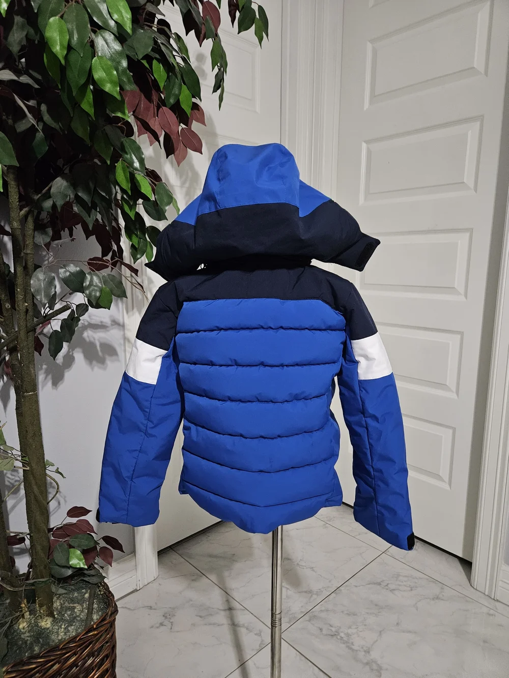 Tec-one Kids Colorblock Blue & Navy Puffer Jacket with Hood